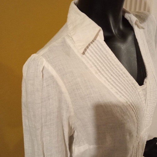 Marks & Spencer Per Una linen blouse size UK 12 like new, white