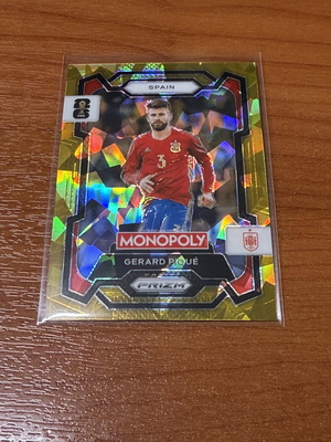 2026 Panini Prizm Monopoly World Cup Gerard Pique Gold Cracked Ice #46 Spain new