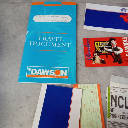 Travel Documents and Airline Tickets Used, 1990s British Airways Air France