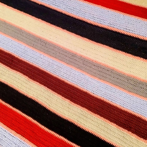Vintage handmade knitted throw blanket 180x90cm like new