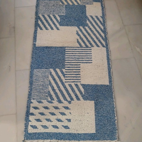 Handmade woven rug like new, cotton, 1.38x55 cm