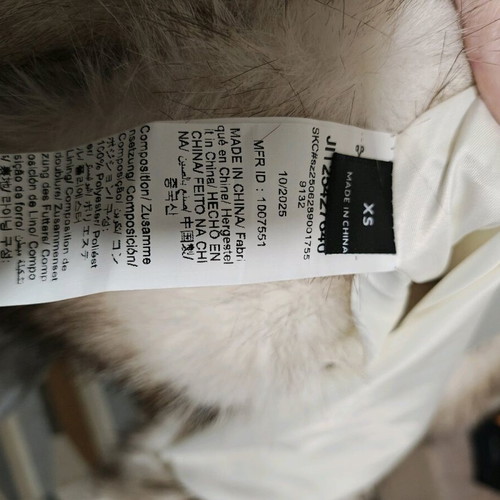 Synthetic fur new, black and white, size XS