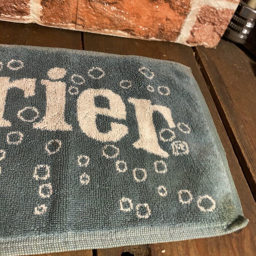 Perrier bar towel used, old