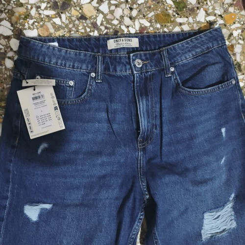 Only And Sons denim bermuda shorts, size L