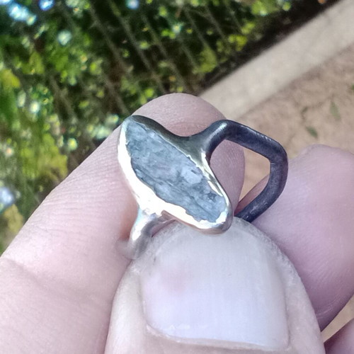 Silver ring with cyanite stone size 52, like new, Apefthon