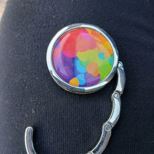 Metal hook for hanging your bag used, multicolor