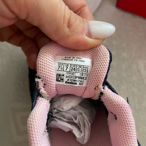 Reebok sport shoes size 24 like new, blue and pink