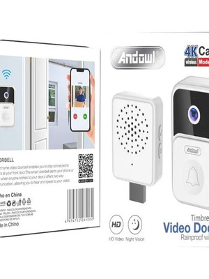 Wireless doorbell with camera sealed, 4K video, night vision