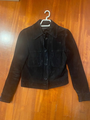 Μπουφάν γυναικείο δερμάτινο σουεντ Zara σαν καινούργιο, μαύρο, small
