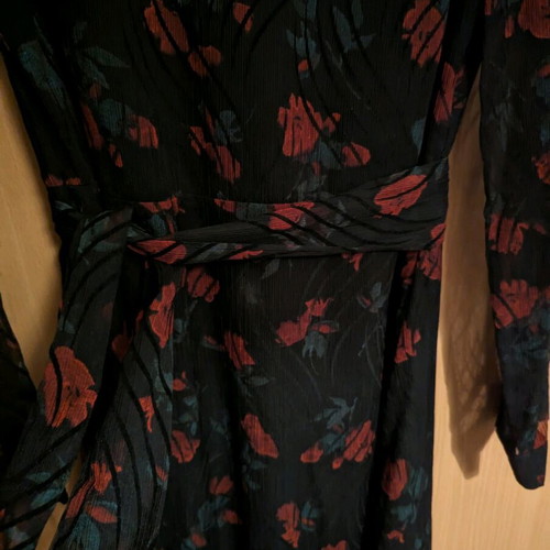 Anonyme maxi dress Italian medium black with red and green floral like new