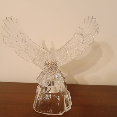 Crystal eagle with clock used, Italian crystal