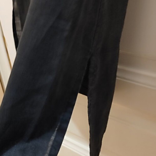 Zara Basic Black Ramie Shirt Dress Large like new