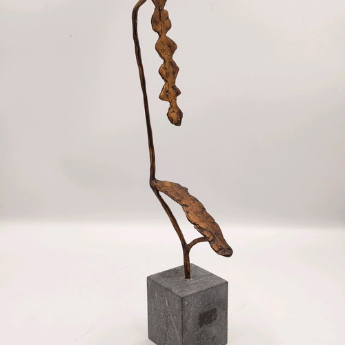 Art sculpture used, bronze abstract on marble base