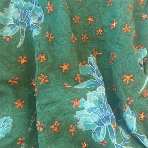 Leonard's boho skirt with floral print, 100% cotton, like new, small