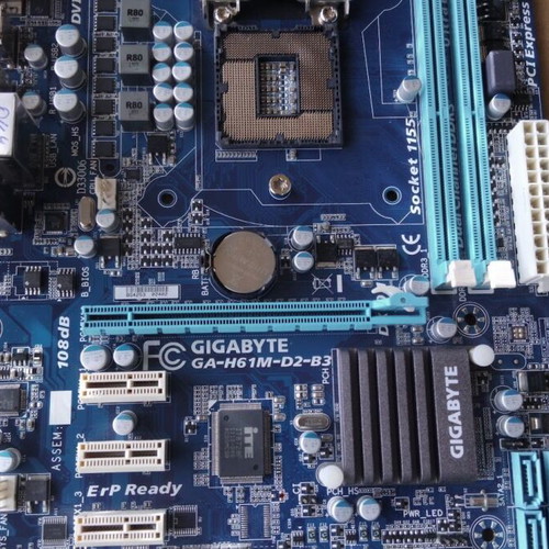 Gigabyte GA-H61M-D2-B3 motherboard used, Socket LGA1155