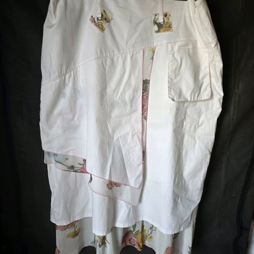 Top Ten Syran Long Women's Skirt like new, double fabric, size 54, white and pink