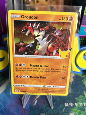 Groudon 25th Celebration Pokemon card mint condition