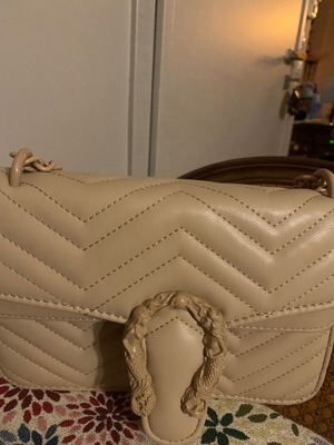 Beige handbag new with chain
