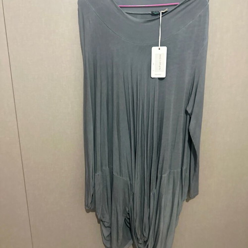 Moonshine Women Grey Tunic New Made in Italy XL-3XL