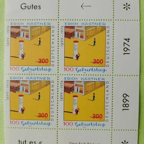 German 1999 stamp with Bonn first day cover, mint condition, block of four