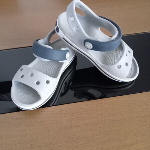 Crocs sandals used, boys' size 25-26, grey and blue