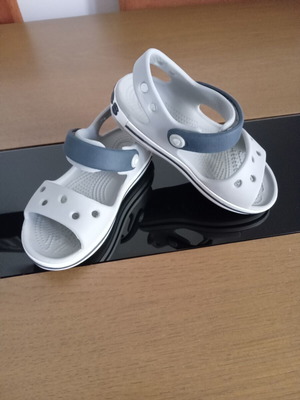 Crocs sandals used, boys' size 25-26, grey and blue