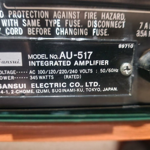 Sansui AU 517 amplifier like new