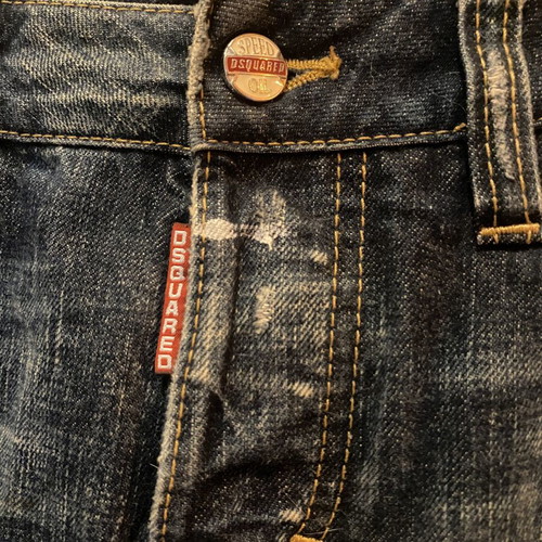 Dsquared2 Cropped Jeans like new, vintage with leather biker patch
