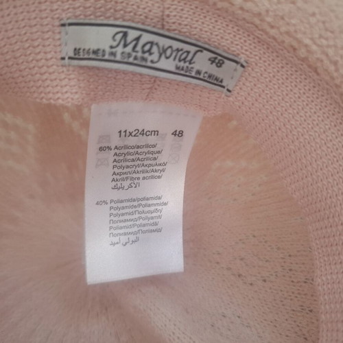 Mayoral Pink Knitted Baby Hat Size 48 cm New