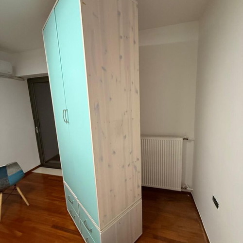 Wardrobe with drawers, bed with mattress, storage, lift-up desk, bookshelf