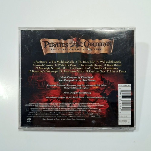 Pirates of the Caribbean The Curse of the Black Pearl Soundtrack CD like new