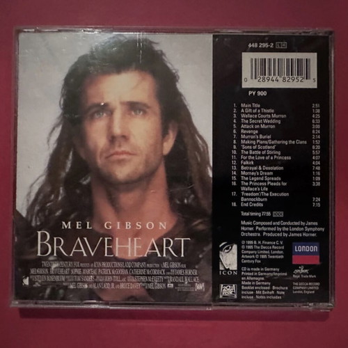 Braveheart Original Motion Picture Soundtrack CD like new by James Horner