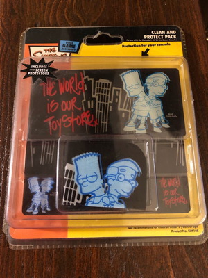 The Simpsons Bart and Milhouse Protection and Cleaning Pack for Nintendo DS Lite like new