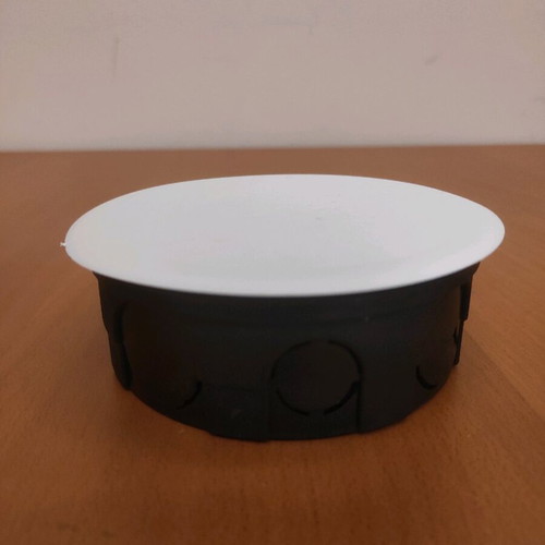 Junction box Φ10x3.5 cm new, recessed black interior with lid