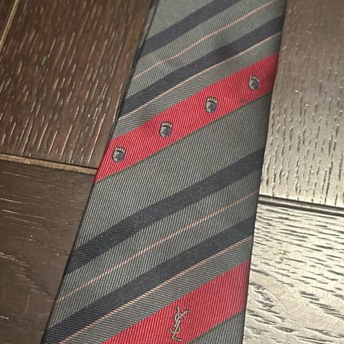 Yves Saint Laurent ties used, set of 2 striped multicolor
