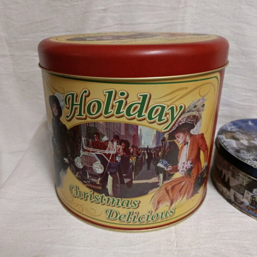 Metal Christmas boxes used, set of 2 pieces