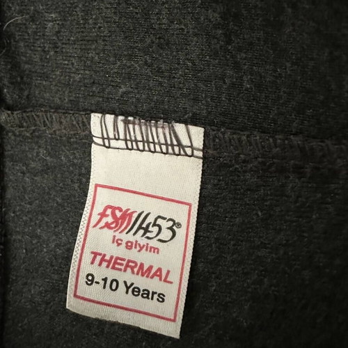 FSM 1453 thermal kids pants like new, gray, size 9-10 years