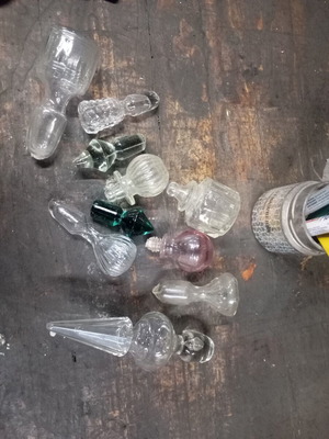 Glass stoppers for bottles like new, set