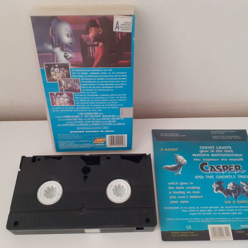 Casper The Friendly Ghost VHS used, dubbed with glowing ghost cards