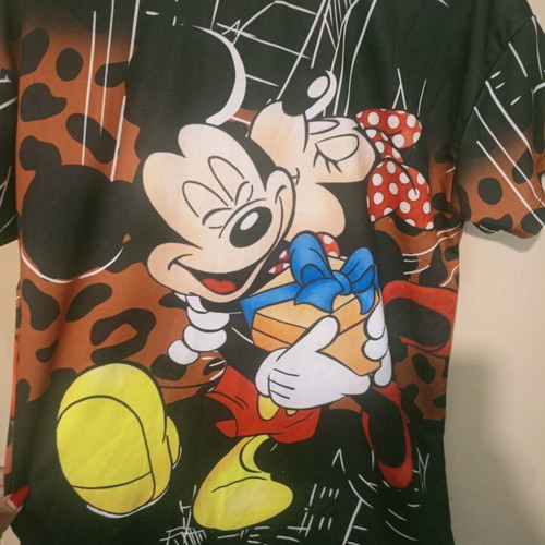 Blouse like new, one size, black with Mickey Mouse print