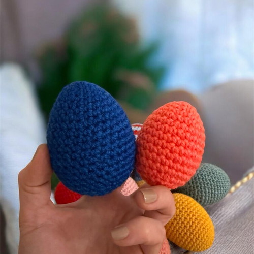 Handmade Amigurumi Crochet Eggs new, Easter decoration