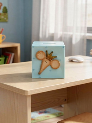 Κουμπαράς Prince Mouse μασίφ ξύλο 10x10x10 καινούργιο