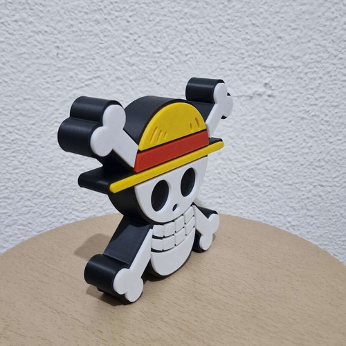 One Piece Logo Jolly Roger Luffy 3D print made of new PLA plastic