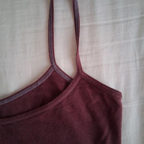 Vintage crop top 100% cotton like new, brown, sizes L and XL
