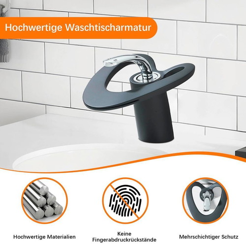 Sink faucet black with single handle, new, modern art design