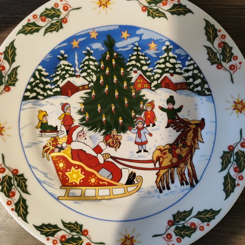 Christmas plate Studio Alessandro porcelain new