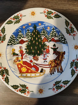 Christmas plate Studio Alessandro porcelain new