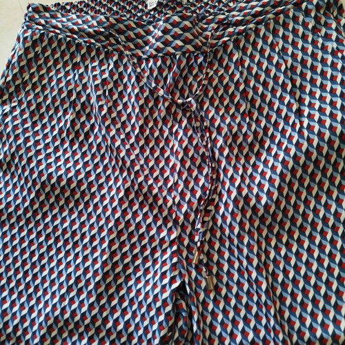 Women's summer pants like new, blue and multicolor, sizes S and M
