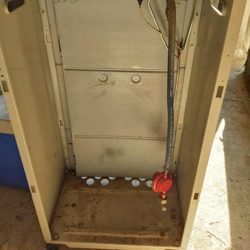 Gas heater used, works with gas bottle