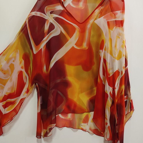 Lola multicolored silk muslin shirt new, size L
